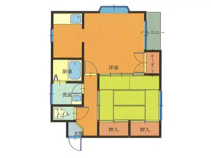 サンジュネス(2K/1階)の間取り写真