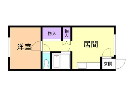 ハイツアンバサダ(1DK/1階)の間取り写真