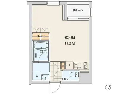 エスセナーリオ渋谷東(ワンルーム/3階)の間取り写真