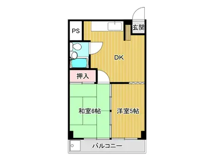 サンハイツ武蔵野(2DK/1階)の間取り写真