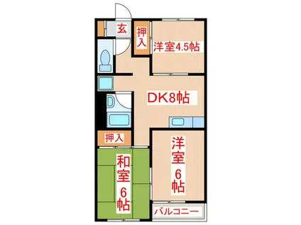 平和マンション(3DK/2階)の間取り写真