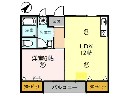 シャルムキリムラ(1LDK/1階)の間取り写真
