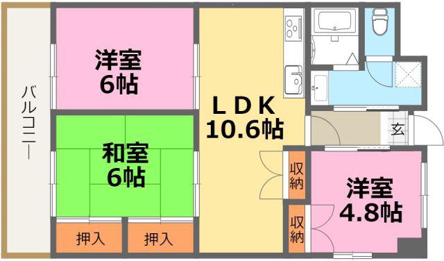 第17共立ビル(3LDK/7階)の間取り写真