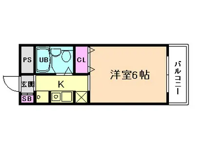 サンライズ 野田阪神(1K/5階)の間取り写真