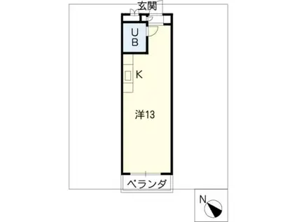 リバープレイス福岡(ワンルーム/2階)の間取り写真