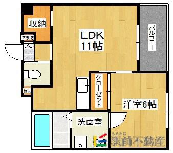 スカル梅満(1LDK/7階)の間取り写真