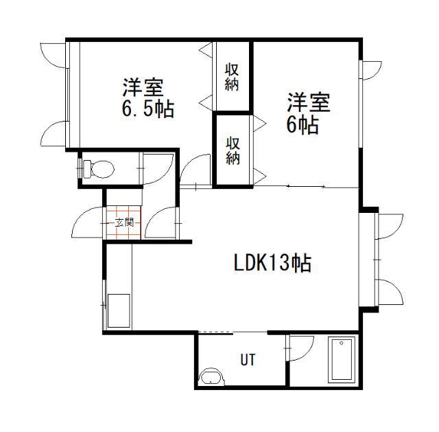 カーサミリオーネ(2LDK/2階)の間取り写真