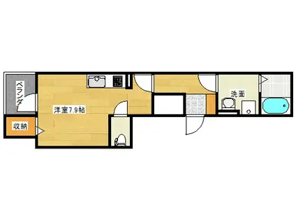 グランディール・HATADA(ワンルーム/2階)の間取り写真