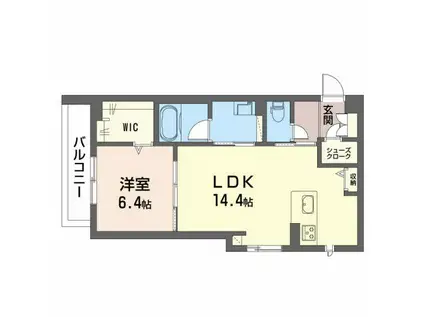 モントレゾール(1LDK/4階)の間取り写真