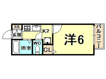 ジュネスうえがはら(1K/1階)の間取り写真
