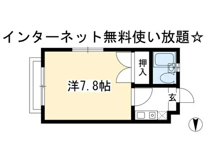 TWINI(1K/2階)の間取り写真