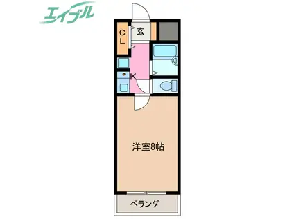 フラット立石(1K/3階)の間取り写真