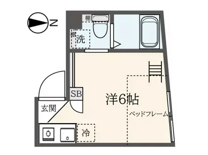 久我山アパートメントE(ワンルーム/2階)の間取り写真