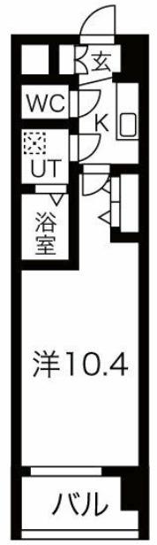 THE MUSIC COURT(1K/5階)の間取り写真