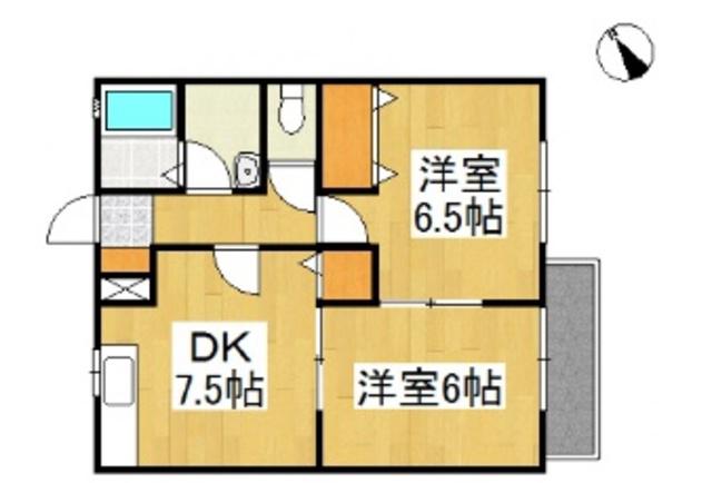 アンジェリーク中島(2DK/2階)の間取り写真