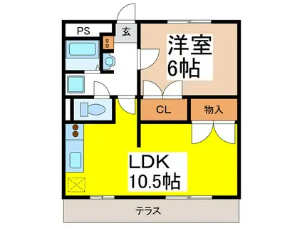 しなの鉄道 戸倉駅 徒歩21分 2階建 築29年(1LDK/1階)の間取り写真