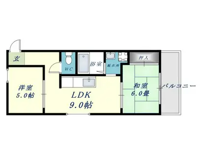 Mプラザ菱江(2LDK/1階)の間取り写真