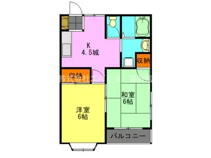 フレグランス湯浅(2K/1階)の間取り写真