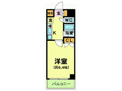 パレステュディオ南麻布(1K/4階)の間取り写真
