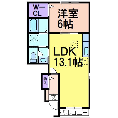 ブランシェントA(1LDK/1階)の間取り写真