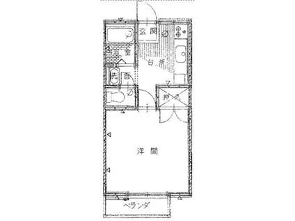 コーポエレガンス(1K/1階)の間取り写真