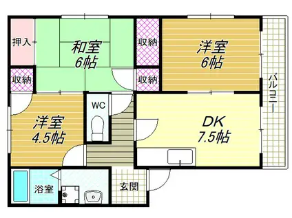 ヴィーブル七々色(3DK/2階)の間取り写真