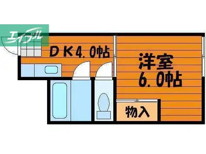 第二丸本ビル(1DK/4階)の間取り写真