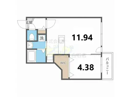 ビッグレジデンス白石(1LDK/4階)の間取り写真