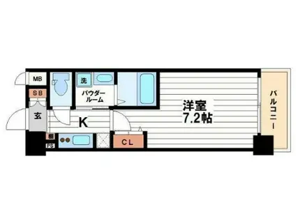 ミュプレ北浜(1K/12階)の間取り写真