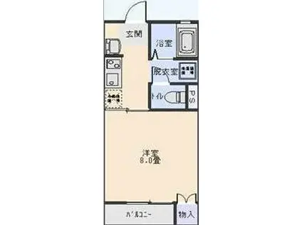 サンエスタ21 A(1K/2階)の間取り写真