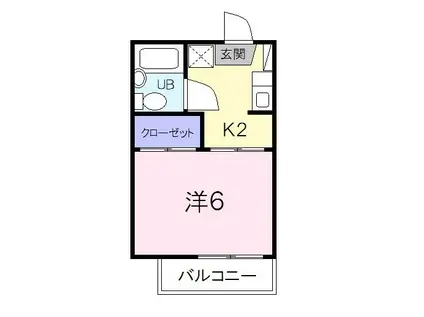 コスモハイツ(1K/2階)の間取り写真