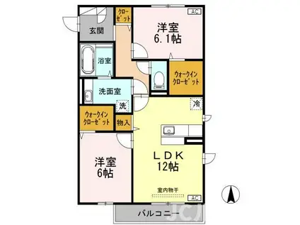 エスポワール(2LDK/3階)の間取り写真