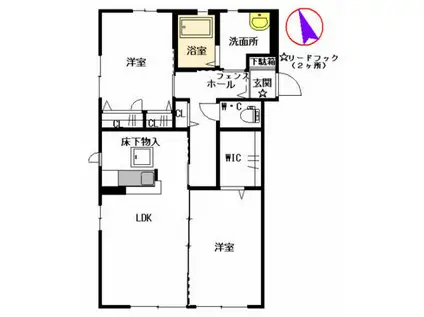 N・Yボンジュール(2LDK/1階)の間取り写真