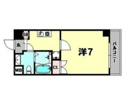 スカイヒル名谷(1K/6階)の間取り写真