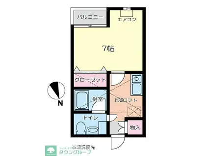リヴェールIII(1K/2階)の間取り写真
