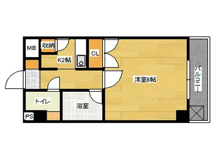 ルミナスII(1K/4階)の間取り写真