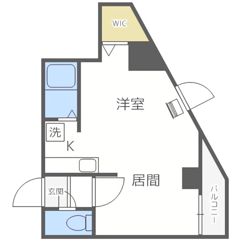 パークヒルズ中央411(1DK/7階)の間取り写真