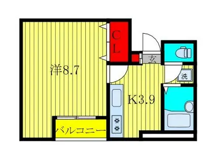ビップイーストピア(1K/2階)の間取り写真