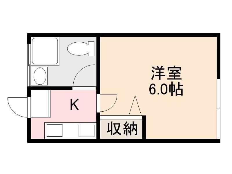 扇町マンション(1K/2階)の間取り写真