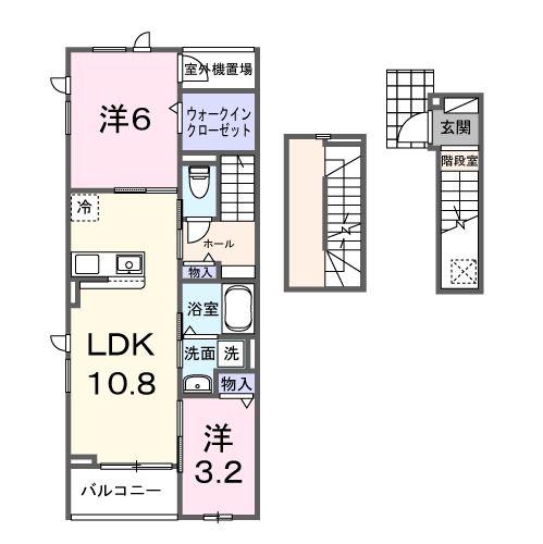 サニーコート伏見(2LDK/3階)の間取り写真