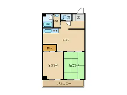 メゾン・サクラ10(2LDK/7階)の間取り写真