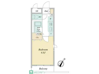 プライムアーバン行徳駅前II(1K/4階)の間取り写真