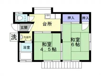 森コーポ(2K/1階)の間取り写真