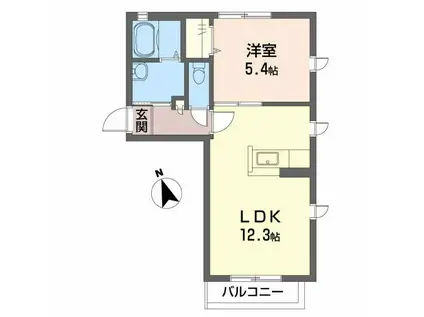 クラヴィエ 沖洲 III番館(1LDK/2階)の間取り写真