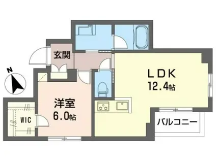 グランデュール(1LDK/2階)の間取り写真