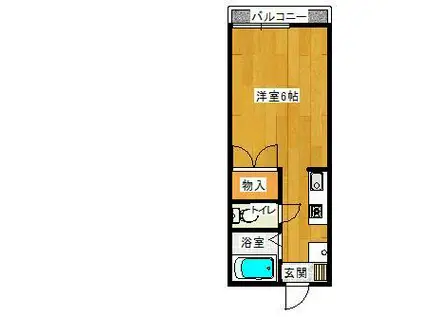 ヴェントノールB(ワンルーム/2階)の間取り写真