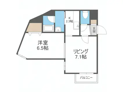 コーポげんじ菊水(1LDK/4階)の間取り写真