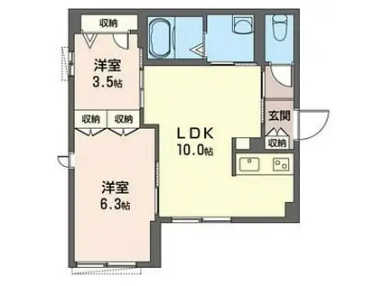 凛香II(2LDK/1階)の間取り写真