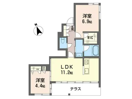 シャーメゾンどりこの(2LDK/1階)の間取り写真
