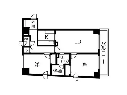 アムール平岸(2LDK/7階)の間取り写真